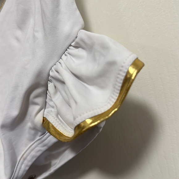 Planet Sea White One Piece Gold Heart Bathing Suit Size 12m - Picture 6 of 6